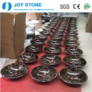 Good Quality Round Dark Emperador Marble Basin