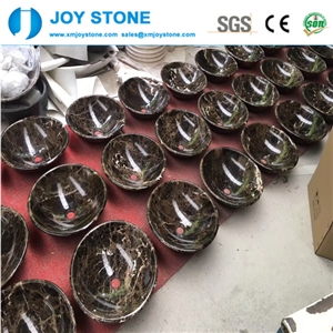 Good Quality Round Dark Emperador Marble Basin