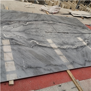 Bookmatched Nuvolato Grey Marble Gray Stone Tile
