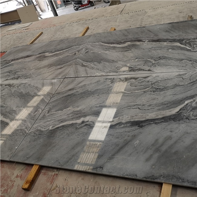 Bookmatched Nuvolato Grey Marble Gray Stone Tile