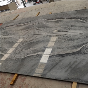 Bookmatched Nuvolato Grey Marble Gray Stone Tile