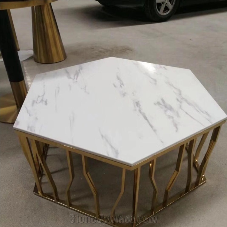 Carrara White Marble Round Stone Table Tops Price