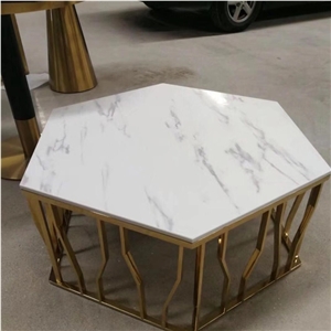 Carrara White Marble Round Stone Table Tops Price