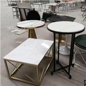 Carrara White Marble Round Stone Table Tops Price