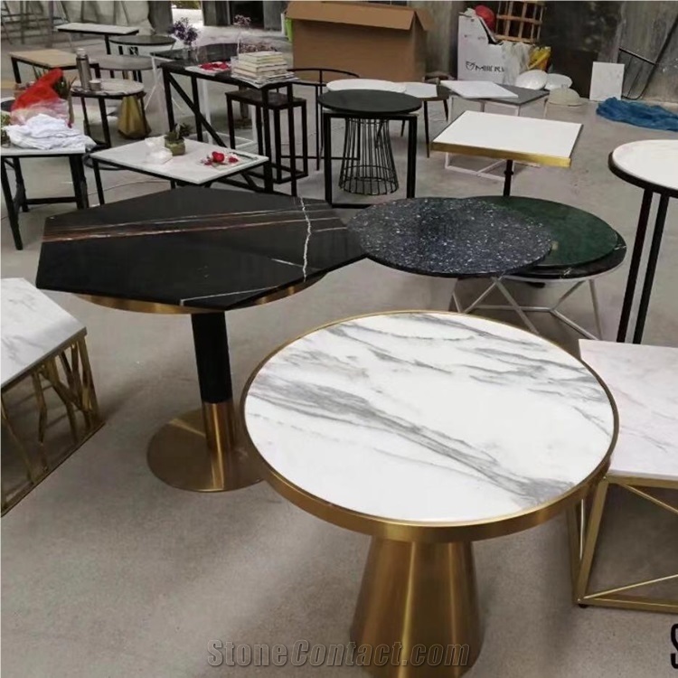 Carrara White Marble Round Stone Table Tops Price