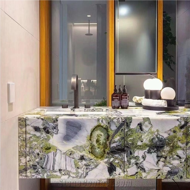Ice Jade Green Bathroom Cabinet Countertops