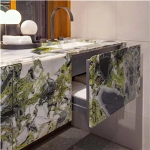 Ice Jade Green Bathroom Cabinet Countertops