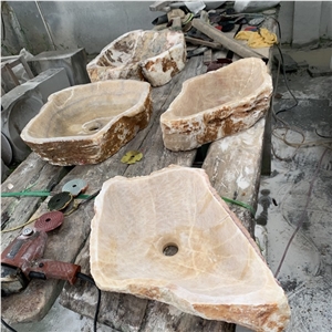 Irregular Honey Yellow Onyx Stone Basin Sink Cost Irregular Honey Yellow Onyx Stone Basin Sink Cost