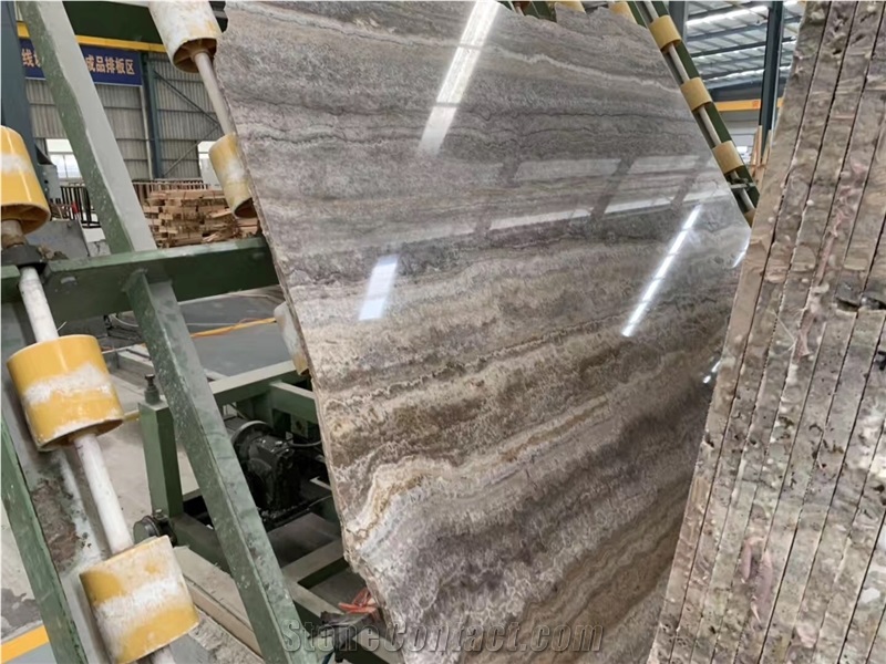 A Quality Titanium Silver Travertine Slab,Floor Tile Interior Stone