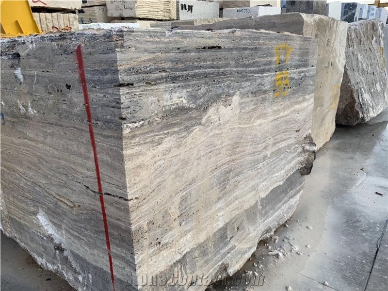 A Quality Titanium Silver Travertine Slab,Floor Tile Interior Stone