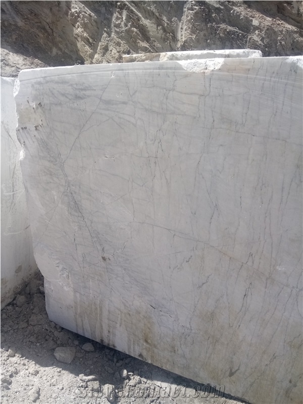 Azna Crystal White Marble Blocks from Iran Quarry