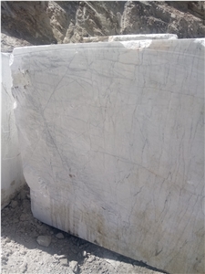 Azna Crystal White Marble Blocks from Iran Quarry