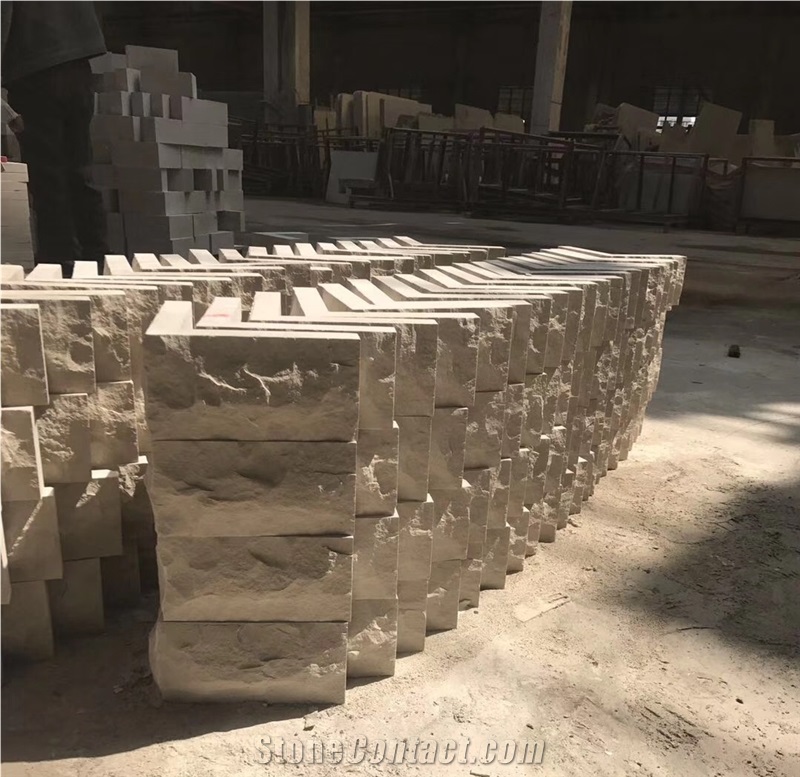 Gohara Beige Limestone Split Face Corner Wall Stone