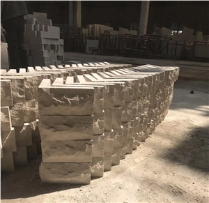 Gohara Beige Limestone Split Face Corner Wall Stone
