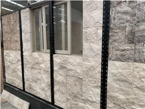 Iran Ivory Beige Limestone Split Face Wall Stone
