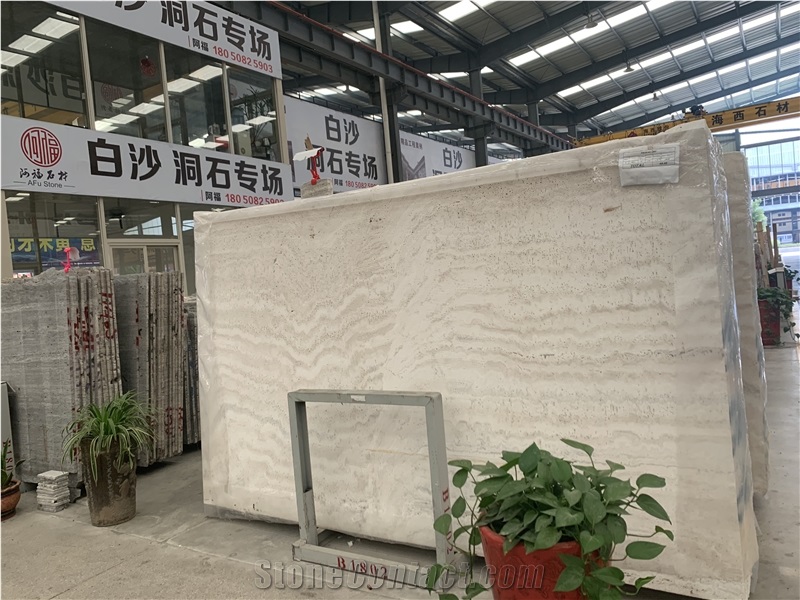 Iran White Travertine Quarry Block Directly