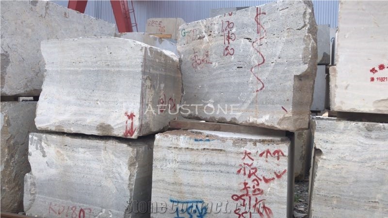Light Silver Travertine Block Iran Quarry Directly,Shuitou Showroom in Stocks
