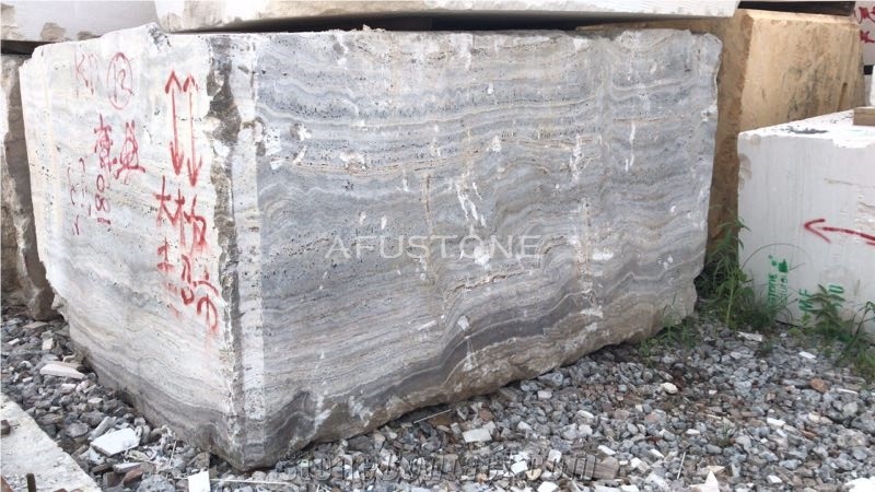 Light Silver Travertine Block Iran Quarry Directly,Shuitou Showroom in Stocks