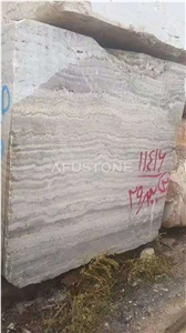 Light Silver Travertine Block Iran Quarry Directly,Shuitou Showroom in Stocks