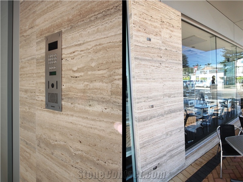 Light Silver Travertine Wall Tile French Pattern