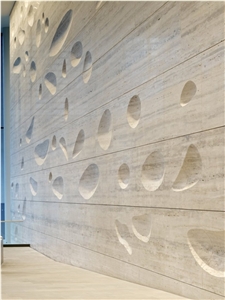 Light Silver Travertine Wall Tile French Pattern