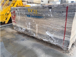 Persian Silver Travertine Quarry Blocks in Stock