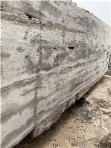 Persian Silver Travertine Quarry Blocks in Stock