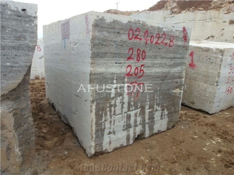 Persian Silver Travertine Quarry Blocks