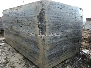 Persian Silver Travertine Quarry Blocks