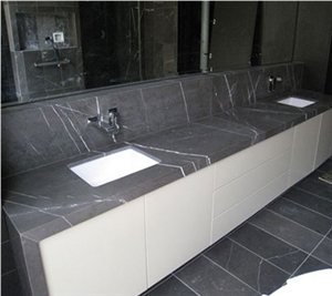 Pietra Grey Marble Bathroom Design Vanity Top