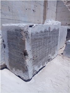 River Silver Travertine Blocks from Iran Quarry