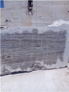 River Silver Travertine Blocks from Iran Quarry