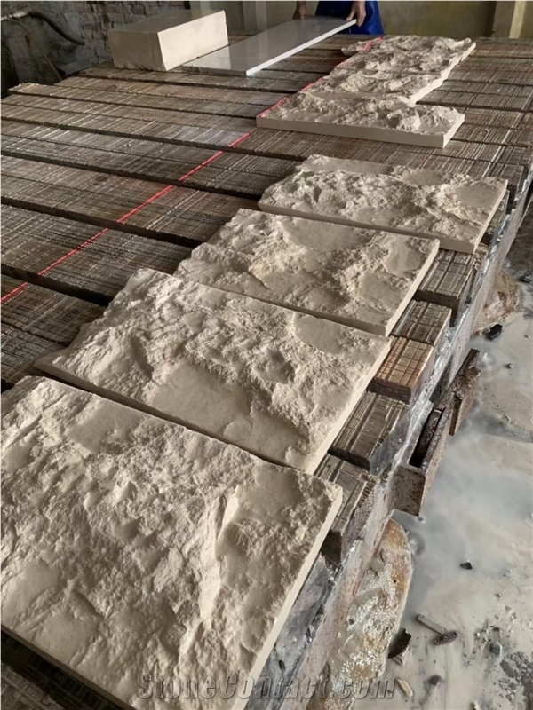 Royal Cream Limestone Tiles Mushroom Stone Wall Cladding Exterior Stone