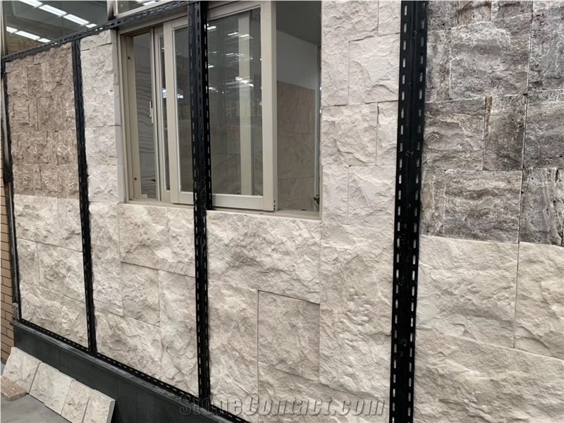 Royal Cream Limestone Tiles Mushroom Stone Wall Cladding Exterior Stone
