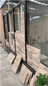 Royal Cream Limestone Tiles Mushroom Stone Wall Cladding Exterior Stone