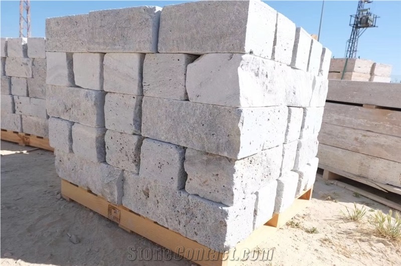Silver Grey Travrtine Wall Stone Garden Exterior