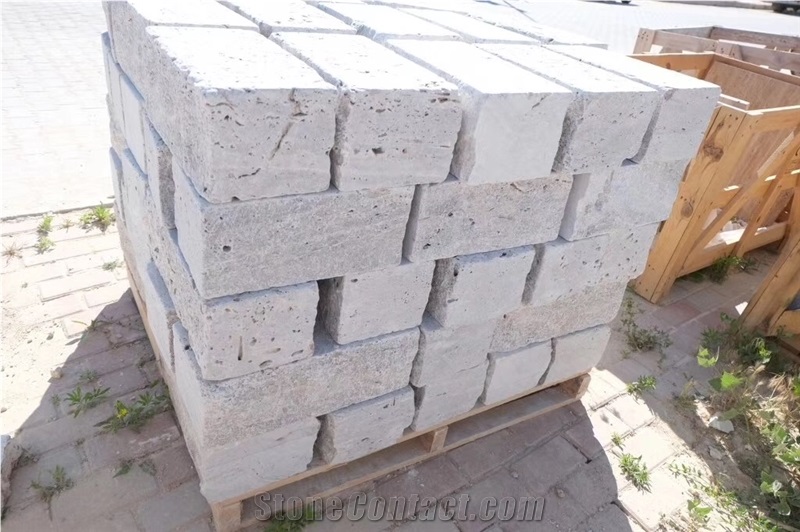 Silver Grey Travrtine Wall Stone Garden Exterior