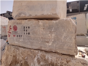 Silver Travertine Quarry Blocks from Iran