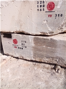 Silver Travertine Quarry Blocks from Iran