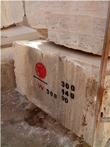 Silver Travertine Quarry Blocks from Iran