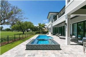 Silver Travertine Swimming Pool Coping Tiles