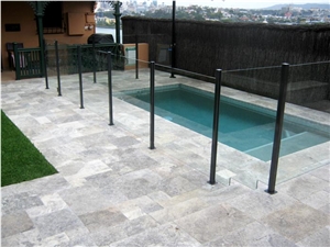 Silver Travertine Swimming Pool Coping Tiles