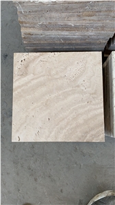 Tumbled Snow White Travertine Cube Stone Floor Set