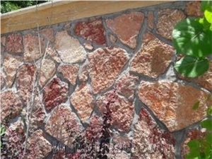 Tumbled Travertine Backsplash Mosaic Pattern Split
