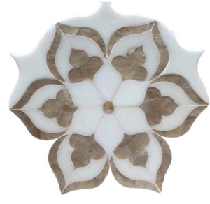 Flower Grey Waterjet Mosaic Art Pattern