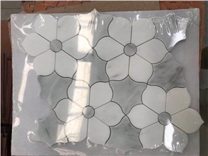 Flower Grey Waterjet Mosaic Art Pattern