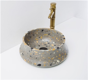 Single Terrazzo Vanity Sinks for Hotel Bathroom Single Terrazzo Vanity Sinks for Hotel Bathroom