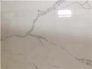 Hot Calacatta White Quartz Artificial Stone Slabs