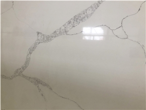 Hot Calacatta White Quartz Artificial Stone Slabs