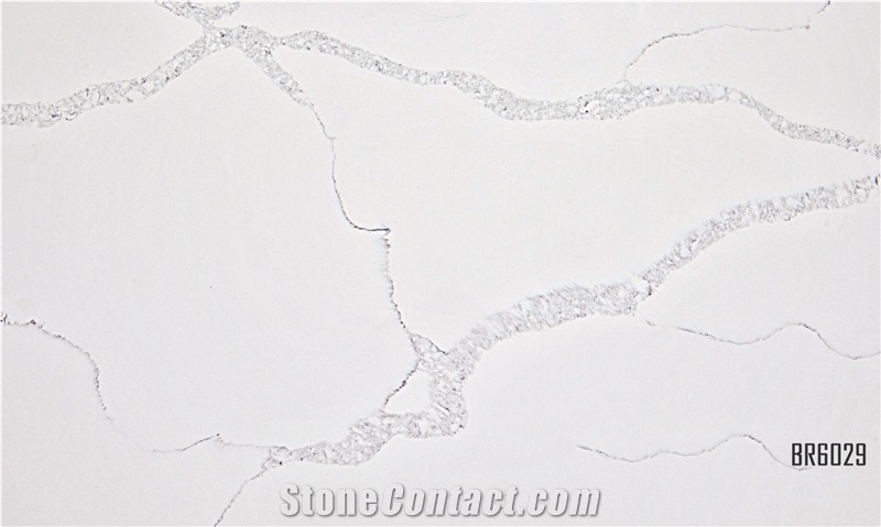 Hot Calacatta White Quartz Artificial Stone Slabs
